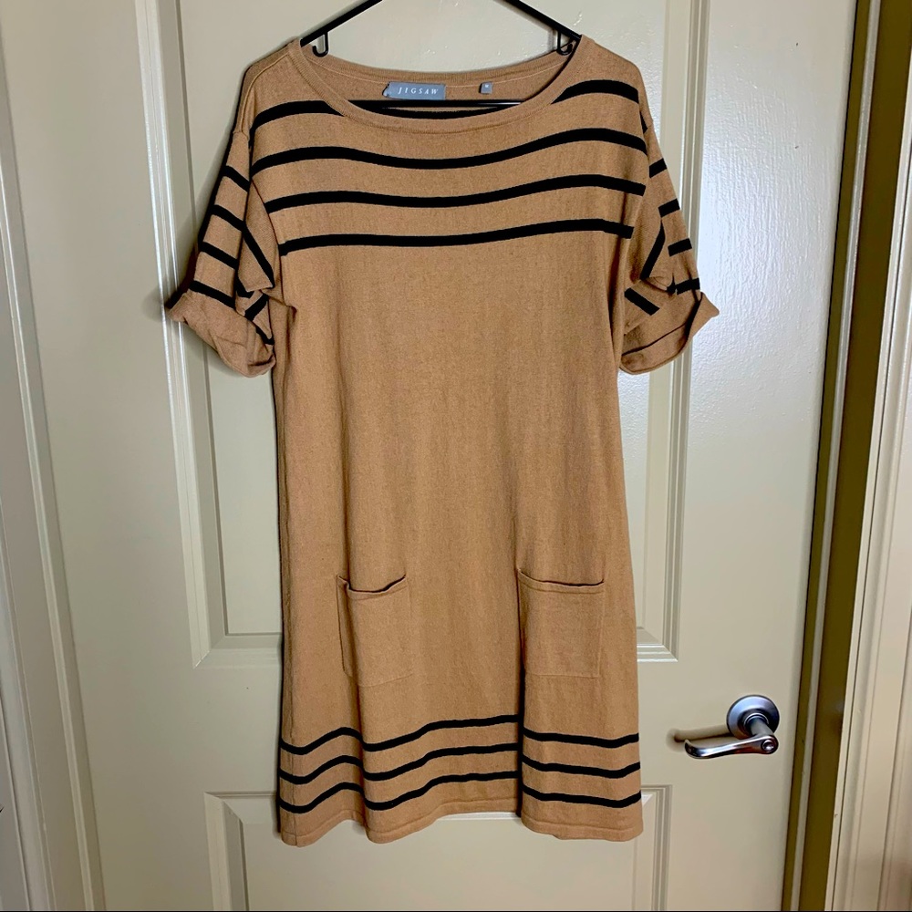 Jigsaw cotton/cashmere tan dress - size M